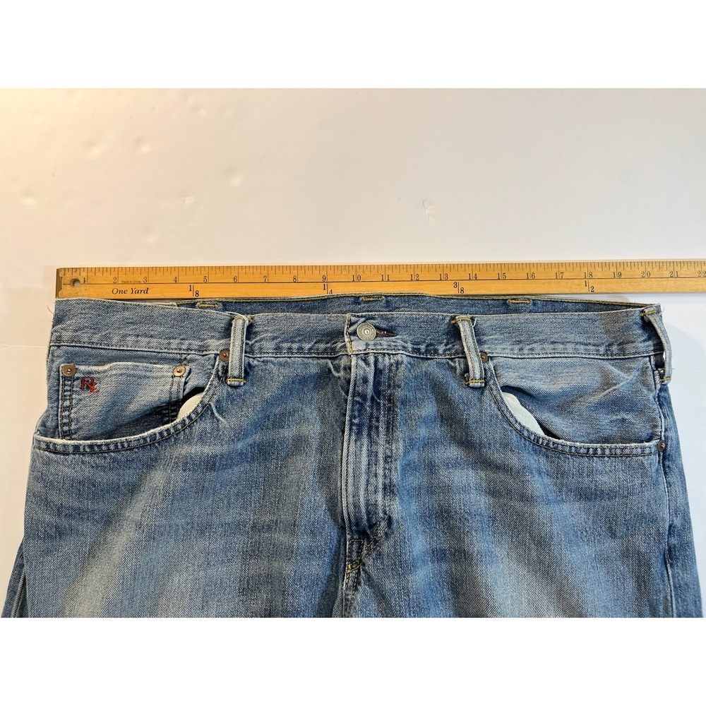 Polo Ralph Lauren Dungaree Jeans Mens 38x30 Blue Straight Leg Americana Heritage - Picture 4 of 8